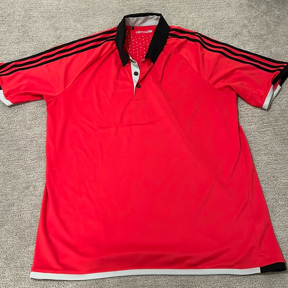 Men’s Adidas XL Golf Shirt (Red/Black)